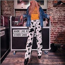 Cow Print Pants &amp; Joggers - The Cow Print Pants - Fashion Streetwear Female Trousers