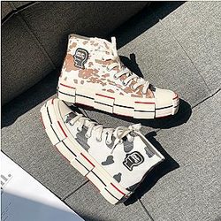 Cow Print Shoes - Cow Print Shoes - Cow Print High Sneakers Woman Fashion Stylish Shoes