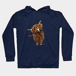 Cow Print Hoodies - Highland Cow Print, Animal Print ' CoooWeee ' Hoodie TP0212