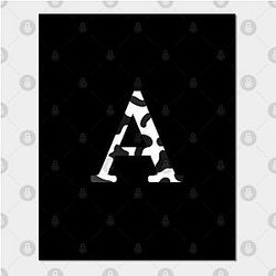 Cow Print Posters - Cow print A Letter Poster TP0212