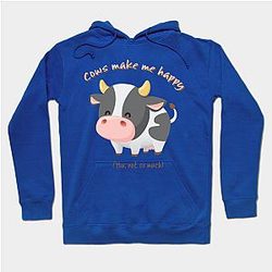 Cow Print Hoodies - Cute Kawaii Cow with Funny Sarcastic Saying Hoodie TP0212