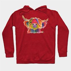 Cow Print Hoodies - SCoTTiSH HiGHLaND CoW ' PeNeLoPe PLuM ' Hoodie TP0212