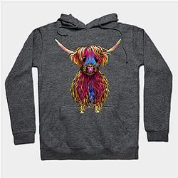Cow Print Hoodies - HiGHLaND CoW PRiNT SCoTTiSH ' BuTCH ' BY SHiRLeY MacARTHuR Hoodie TP0212