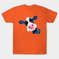 Cow Print T-Shirts - CoW PRiNT NoSeY CoW ' HeLLo SuNSHiNe ' by SHiRLeY MacARTHuR T-Shirt TP0212