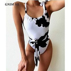 Cow Print Bikini - The Cow Print Bikini - Sexy Women One-Piece Bandage Swimsuit