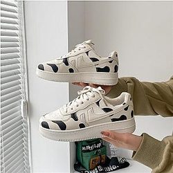 Cow Print Shoes - Cow Print Shoes - Cow Pattern Sneakers Women Cute College Style Casual Shoes