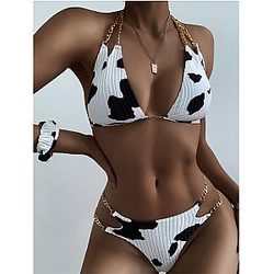 Cow Print Bikini - The Cow Print Bikini - Sexy Open Back Split Swimsuit
