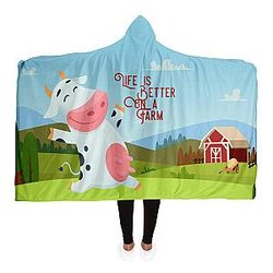 Cow Print Blanket - Life Is Better On A Farm Hooded Blanket Official Merch CL1211