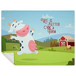 Cow Print Blanket - Life Is Better On A Farm Blanket Official Merch CL1211