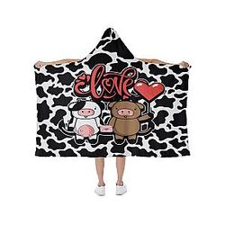 Cow Print Blanket - Cow Love Hooded blanket Official Merch CL1211