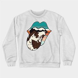 Cow Print Sweatshirts - Tongue cow hide design Sweatshirt TP0212