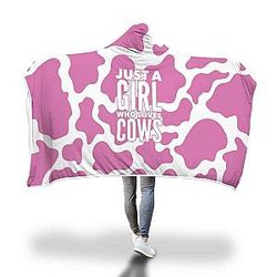 Cow Print Blanket - Pink Cow Lover Hooded Blanket Official Merch CL1211