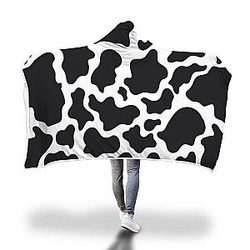 Cow Print Blanket - Cozy Cow Print Hooded Blanket Official Merch CL1211