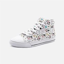 Cow Print Shoes - Cartoon Cow High-Top Canvas Shoes Official Merch CL1211