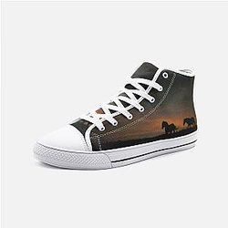 Cow Print Shoes - Horse Sunset High Top Shoes Official Merch CL1211