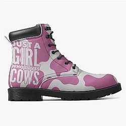 Cow Print Shoes - Women Cow Leather Boots Official Merch CL1211