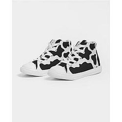 Uncategorized - Cow Print Kids Hightop Canvas Shoe Official Merch CL1211