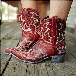 Cow Print Shoes - Women Boots Leather Ankle Boots Flat  Merch CL1211
