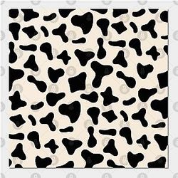 Cow Print Posters - Black Dairy Cow Print Pattern on Milk Background Poster TP0212