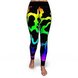 Cow Print Leggings - Dark Rainbow Cow Print Yoga Leggings Official Merch CL1211
