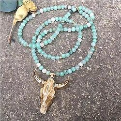 Cow Print Necklaces - Bull Head Boho Pendant Necklace Official Merch CL1211
