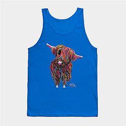 Cow Print Tank Tops - Scottish Highland Hairy Cow ' BoLLY ' Tank Top TP0212