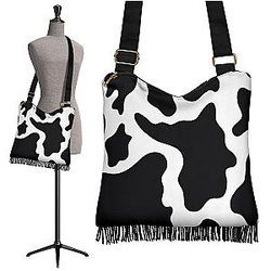 Cow Print Bags - Cow Print Boho Bag Official Merch CL1211