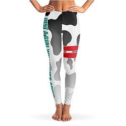 Cow Print Leggings - Girl Who Loves Cows Yoga Leggings Official Merch CL1211