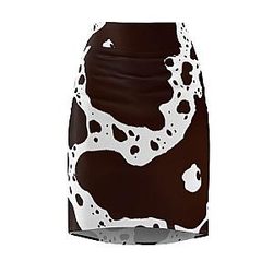 Uncategorized - Brown Cowprint  Pencil Skirt Official Merch CL1211