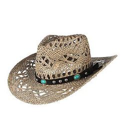 Cow Print Hats &amp; Caps - Straw Western Cowboy Hat For Women Official Merch CL1211