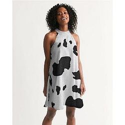 Uncategorized - Cowhide Women's Halter Dress Official Merch CL1211