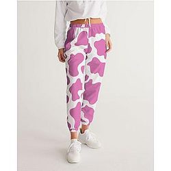 Cow Print Pants &amp; Joggers - Pink Cow Print Women's Track Pants Official Merch CL1211