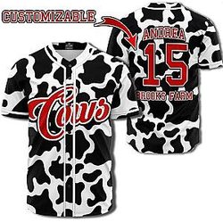 Uncategorized - Personalized Cow Baseball Jersey Official Merch CL1211