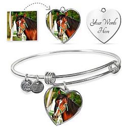 Uncategorized - Personalized Horse Pendant Bangle Official Merch CL1211