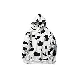 Cow Print Hoodies - Cow Print Sweatshirt Long Sleeve Hoodies