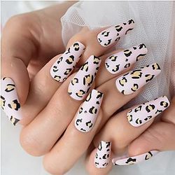 Uncategorized - Cow Print Nails - Medium Coffin Cow Miscellaneous Painting