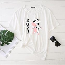 Cow Print T-Shirts - Kawaii Cow Printing Graphic T shirts