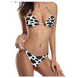 Cow Print Bikini - Sexy Cow Print Tube Top Split Bikini