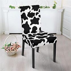 Uncategorized - Cow Print Dining Chair Slip Cover Official Merch CL1211