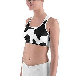 Uncategorized - Cow Print Sports bra Official Merch CL1211