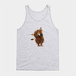Cow Print Tank Tops - Highland Cow Print, Animal Print ' CoooWeee ' Tank Top TP0212