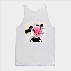 Cow Print Tank Tops - NoSeY CoW ' BeTTY BLueBeRRY ' BY SHiRLeY MacARTHuR Tank Top TP0212