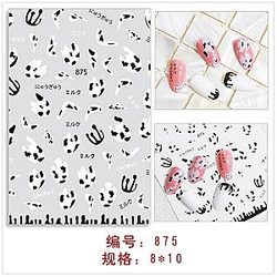 Uncategorized - Cow Print Nails - Nail Decals Cow nail black/ white M875