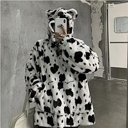 Cow Print Hoodies - Cow Print Hoodies - Autumn Winter Kawaii Milk Oversized Sweatshirt