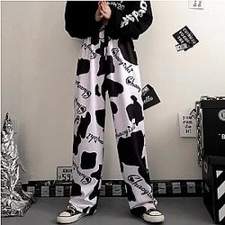 Cow Print Pants &amp; Joggers - Cow Print Pants &amp; Joggers - Korean Style Harajuku Joggers Sweatpants