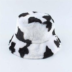 Cow Print Hats &amp; Caps - Faux Fur Cow Print Bucket Hat Unisex