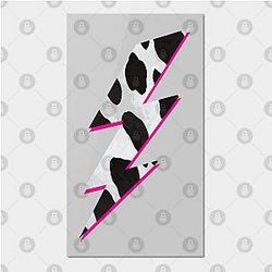 Cow Print Posters - Cow Print Lightning Bolt Animal Print Poster TP0212
