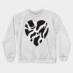 Cow Print Sweatshirts - Cow Pattern Heart Sweatshirt TP0212