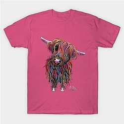 Cow Print T-Shirts - Scottish Highland Hairy Cow ' BoLLY ' T-Shirt TP0212