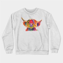 Cow Print Sweatshirts - SCoTTiSH HiGHLaND CoW ' PeNeLoPe PLuM ' Sweatshirt TP0212